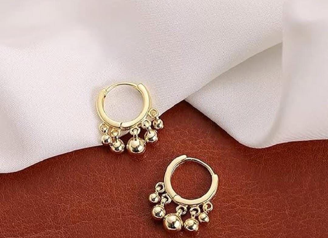 Ball hoop earrings