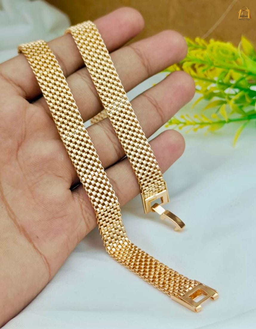 Gold plated mesh bracelet