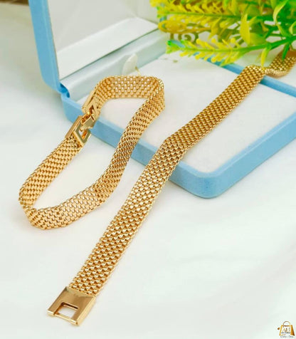 Gold plated mesh bracelet