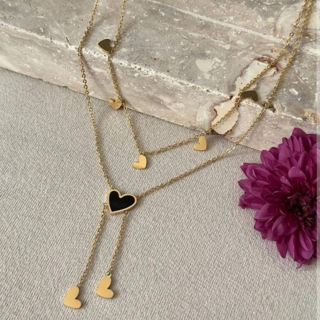 Double chain heart pendant