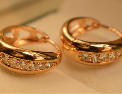 zircon gold plated stud earrings
