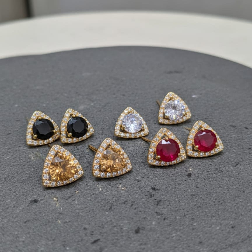 Zircon stud earrings
