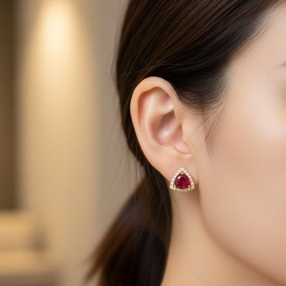 Zircon stud earrings