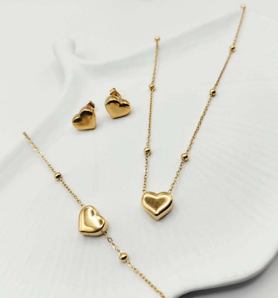 Stainless Steel heart combo set